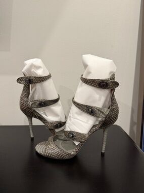 Leon Max Genuine Snakeskin Heels